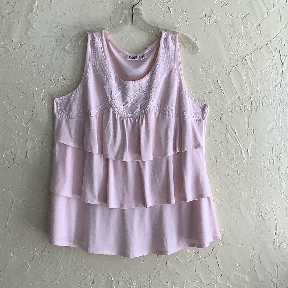 Cato Soft Pink Tiered Tank Top